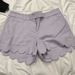 J crew factory scallop shorts light purple NWT